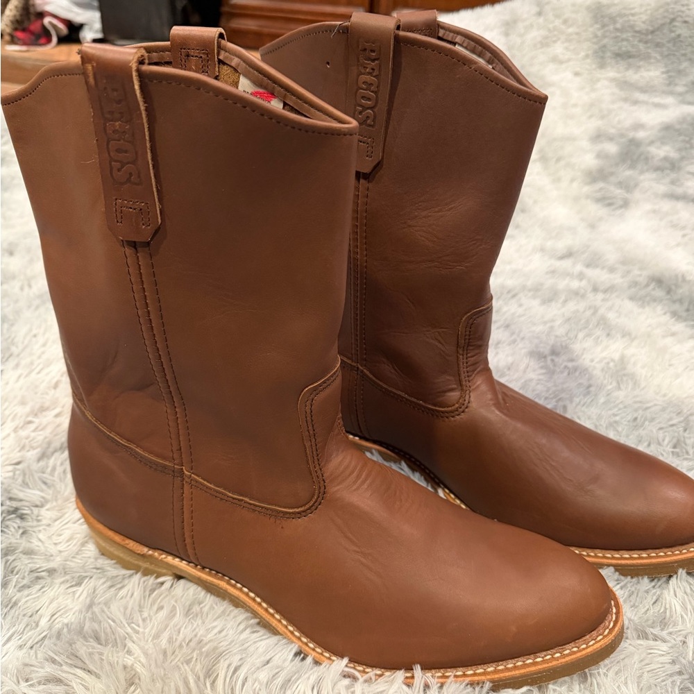 Red Wing Shoes Men's Tan Leather Cowboy Boots